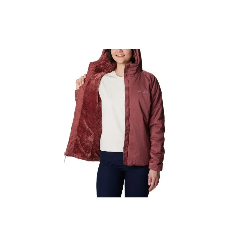 Giacca antivento con cappuccio da donna Columbia Kruser Ridge II Plush Softshell (Beetroot Heather)