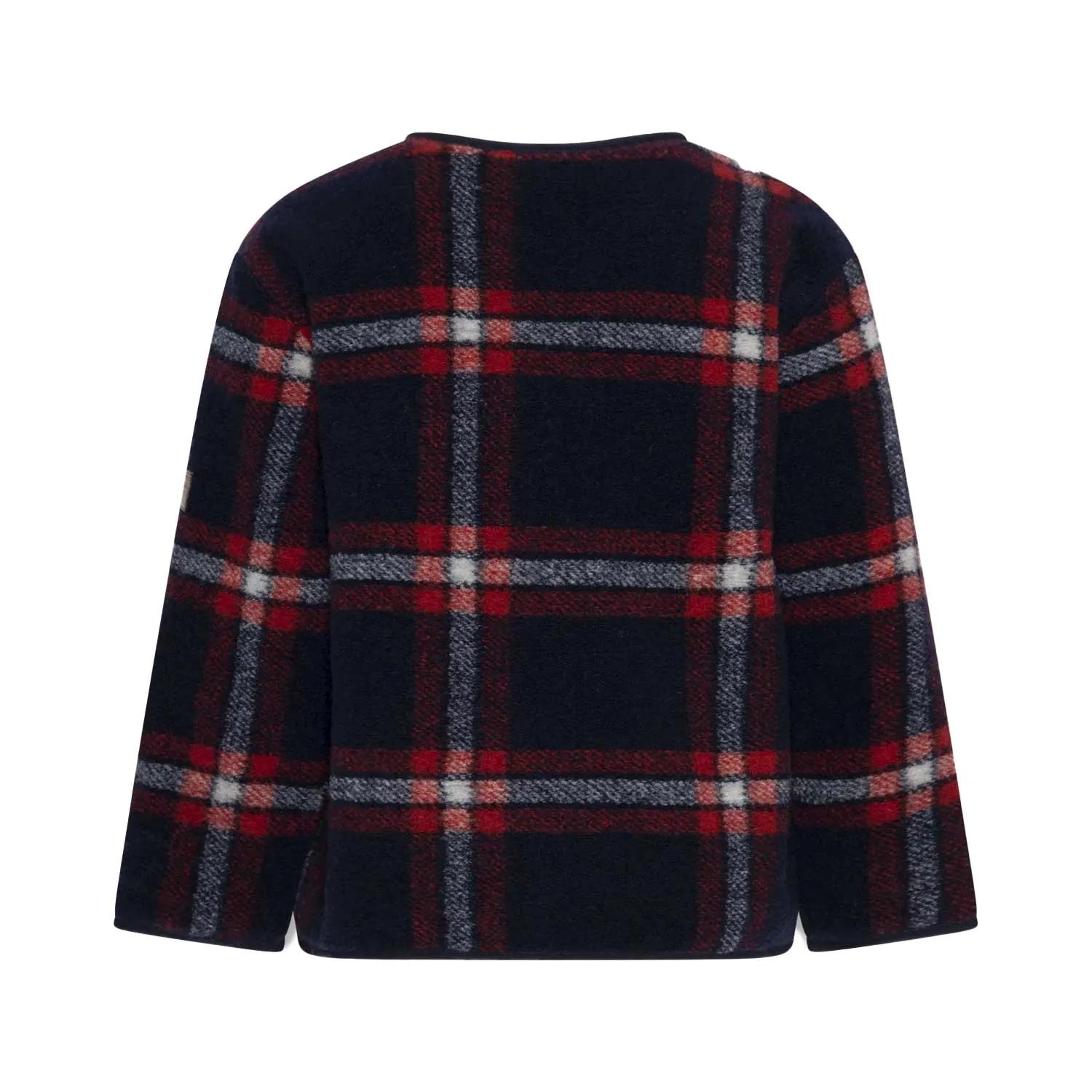 Giacca Bob Reversibile Blu Check E Marrone