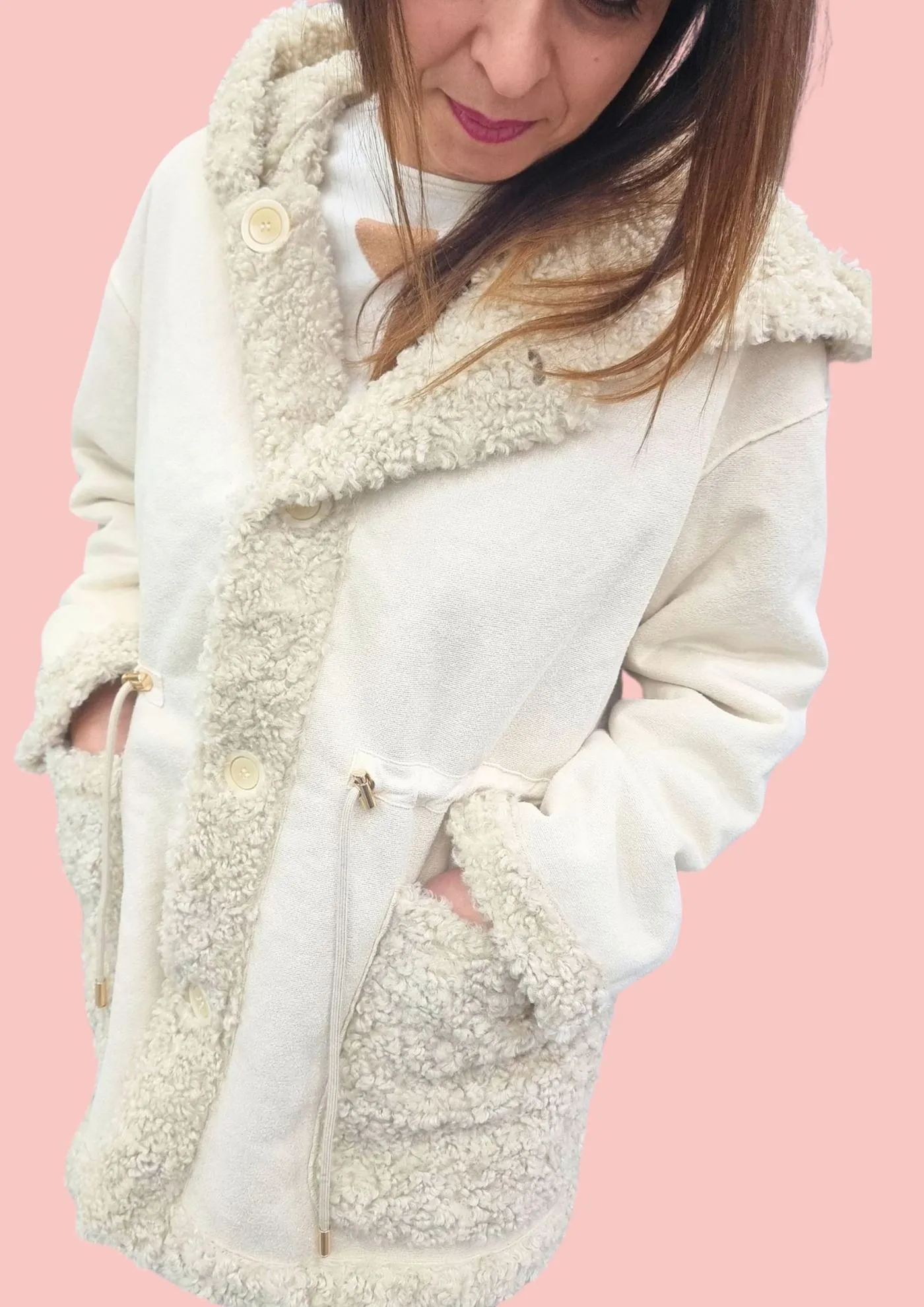 Giacca donna art: cristina ECOMONTONE REVERSIBILE
