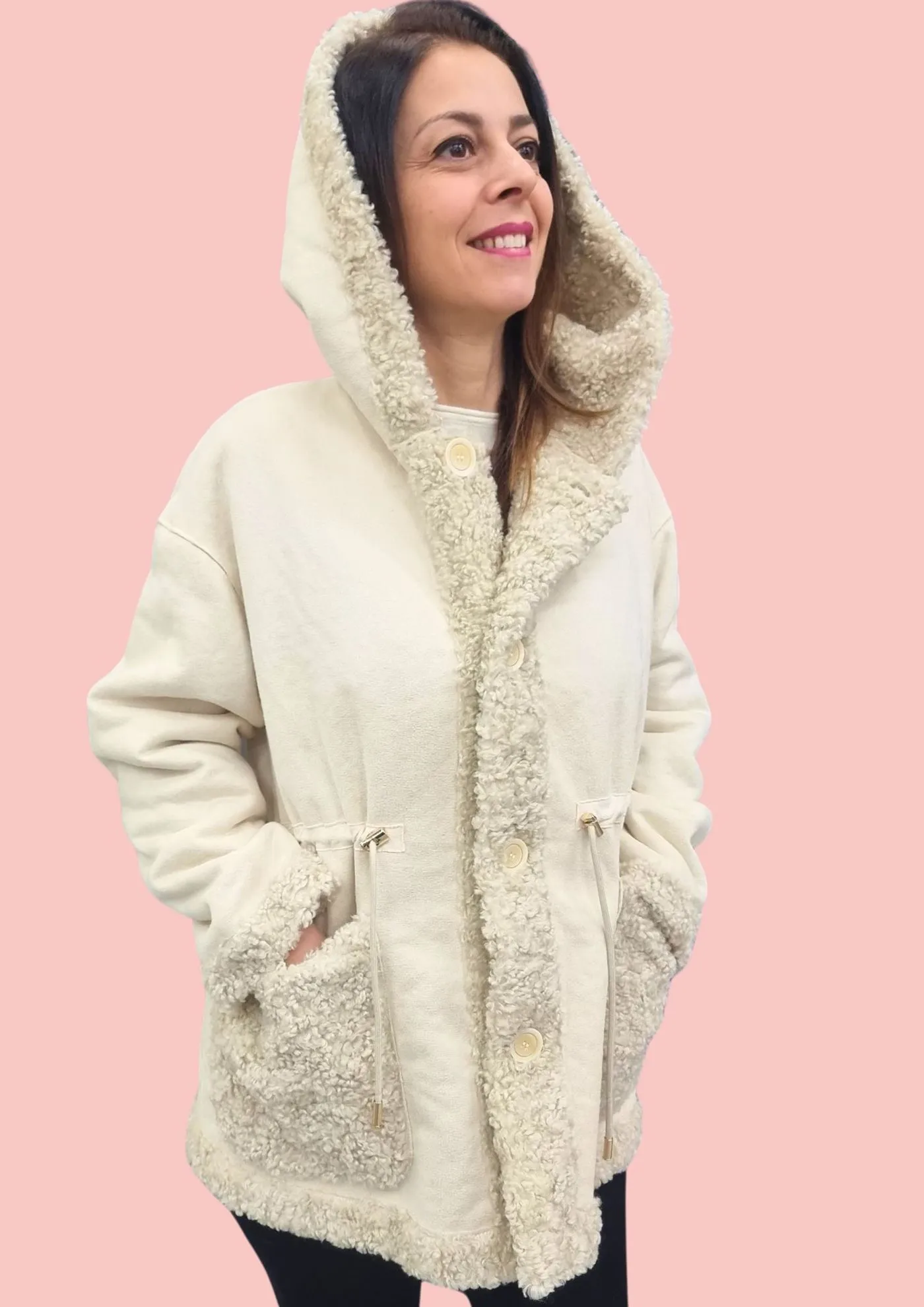 Giacca donna art: cristina ECOMONTONE REVERSIBILE