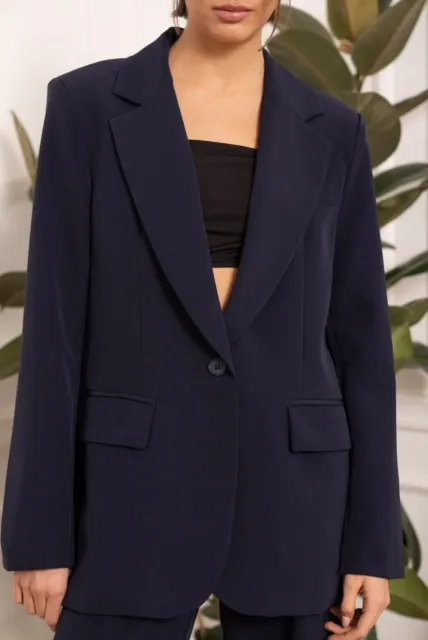 Giacca donna oversize V2205 blu