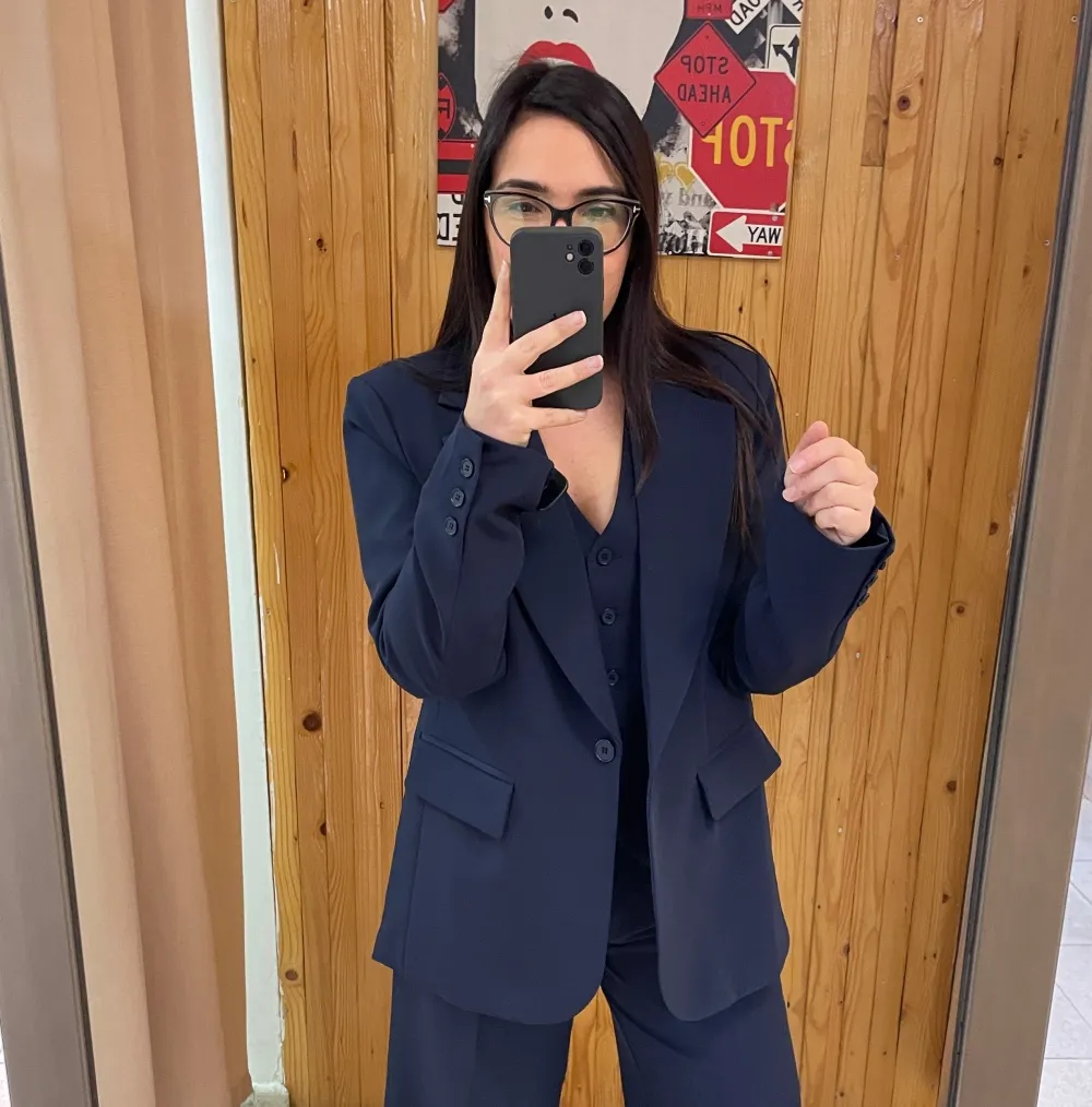Giacca donna oversize V2205 blu