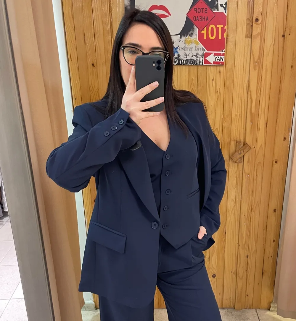Giacca donna oversize V2205 blu