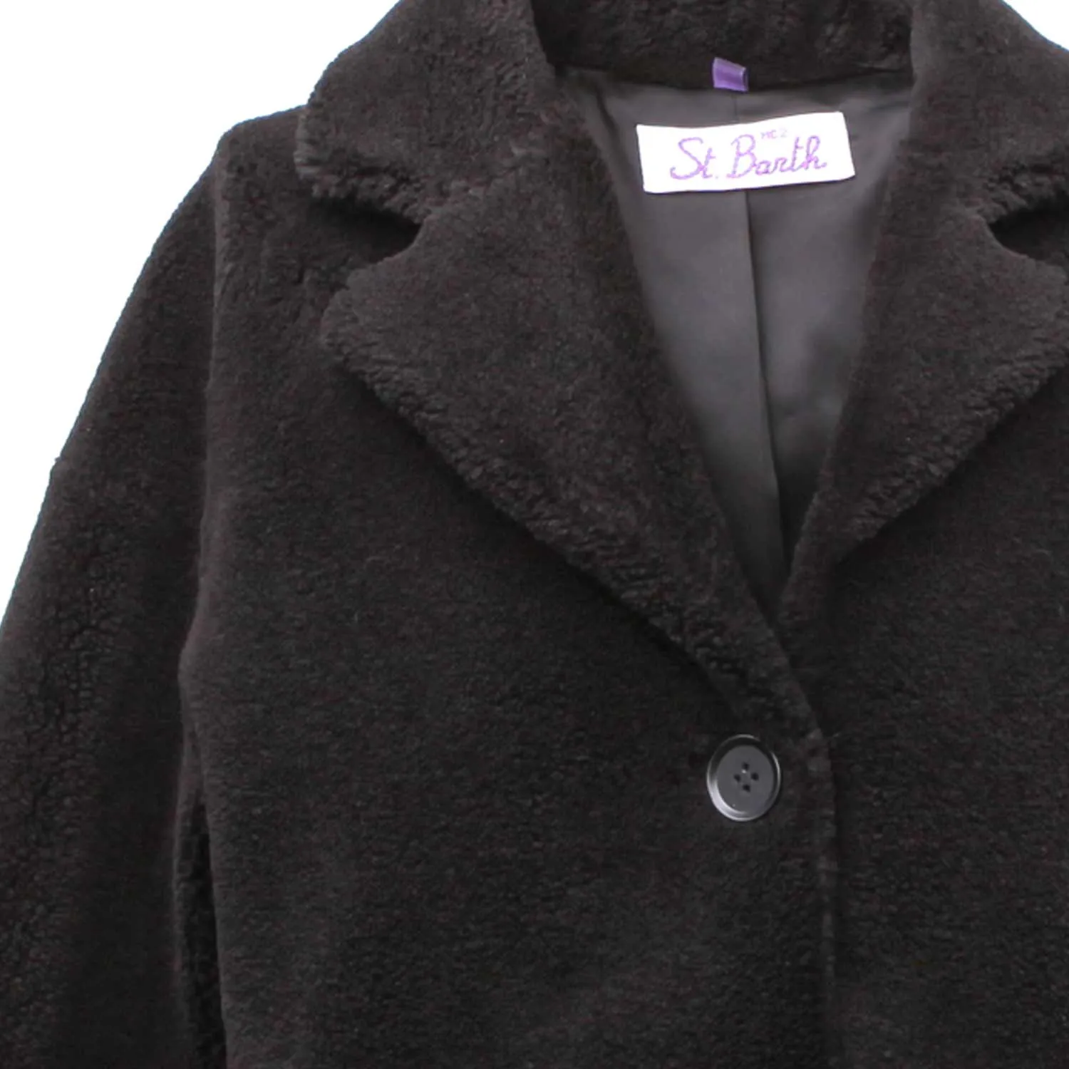 Giacca Nera Girl Eco-Pelliccia