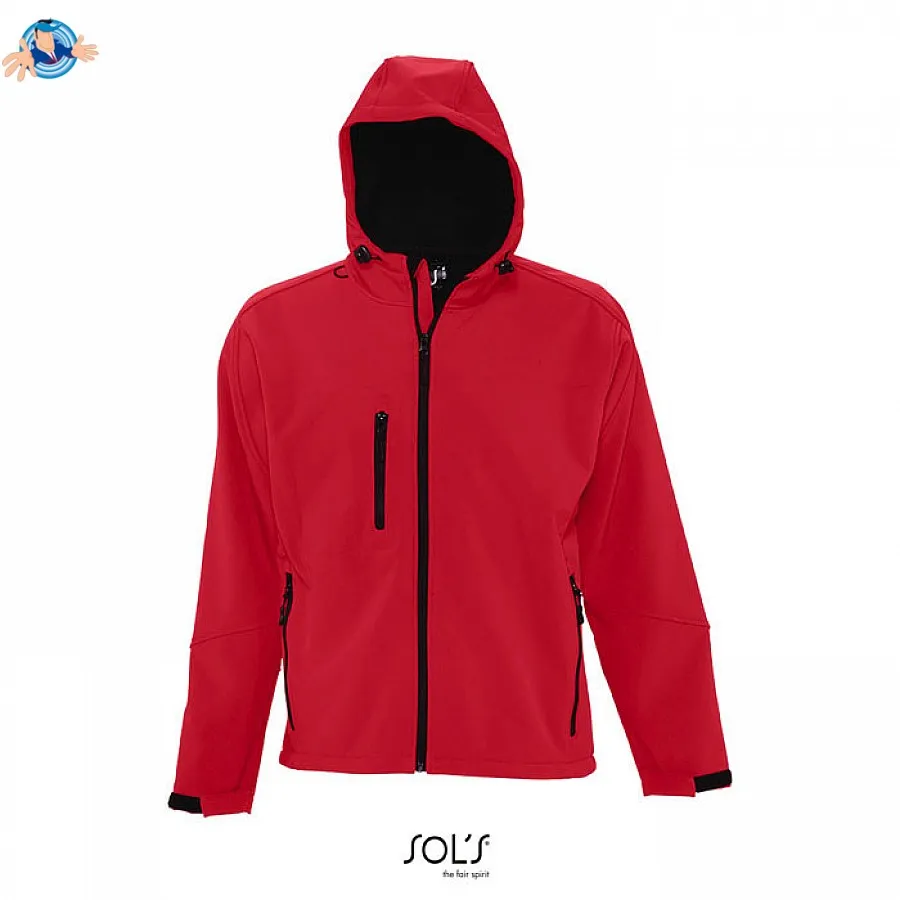 Giacca Softshell da uomo con cappuccio | personalizzabile con il tuo logo