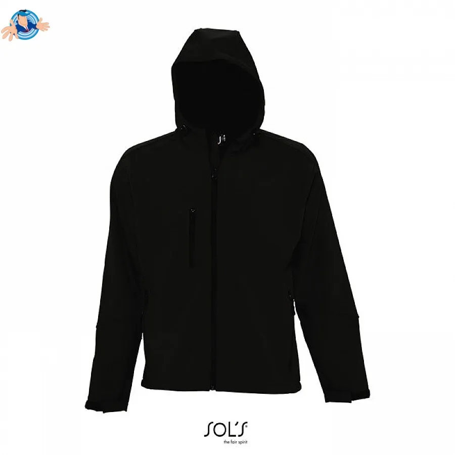 Giacca Softshell da uomo con cappuccio | personalizzabile con il tuo logo