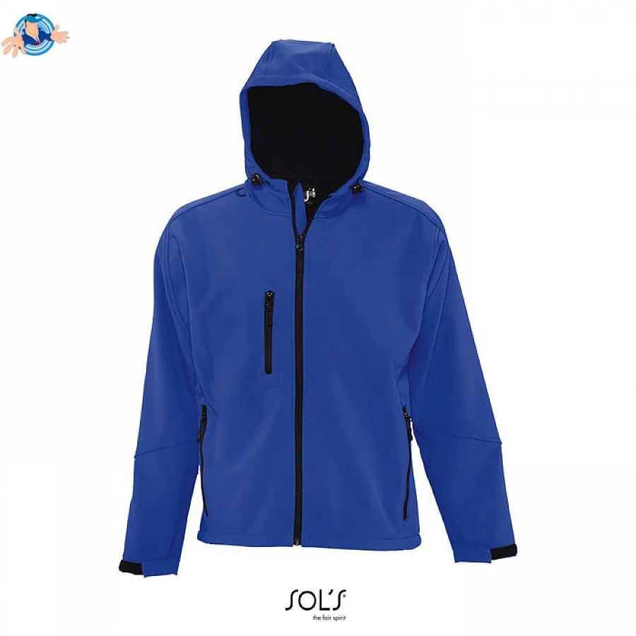 Giacca Softshell da uomo con cappuccio | personalizzabile con il tuo logo