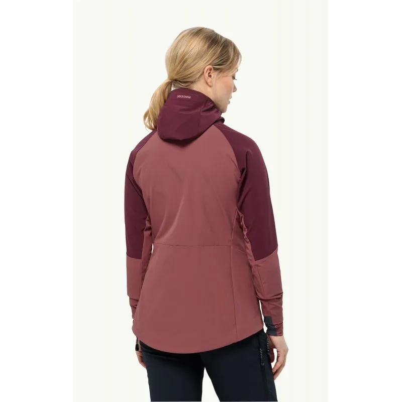 Giacca Softshell JACK WOLSKINS ALPSPITZE HOODY Donna (marrone scuro)