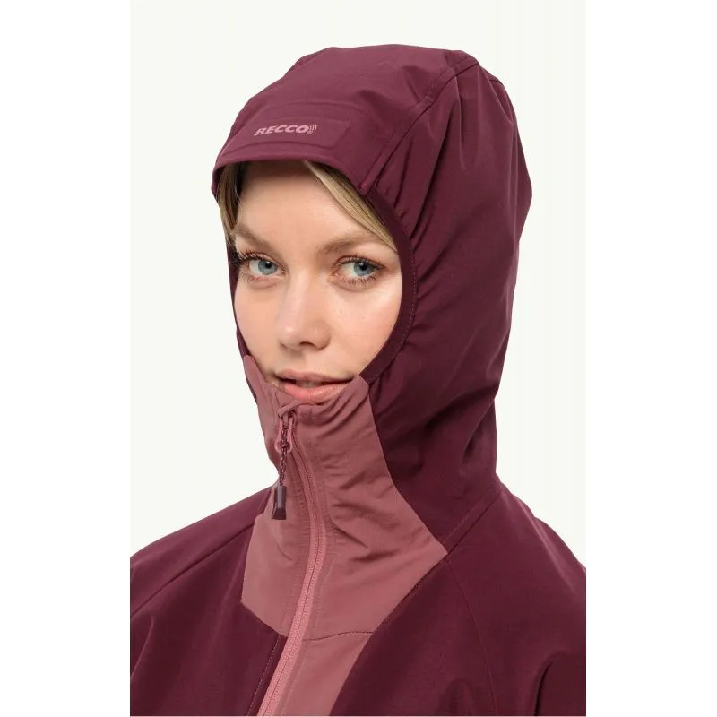 Giacca Softshell JACK WOLSKINS ALPSPITZE HOODY Donna (marrone scuro)
