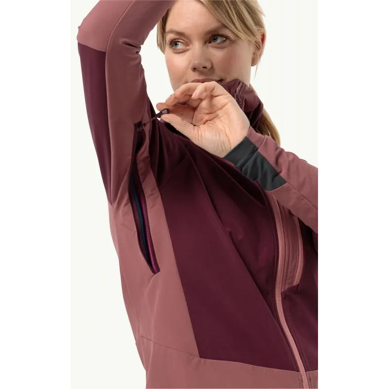 Giacca Softshell JACK WOLSKINS ALPSPITZE HOODY Donna (marrone scuro)