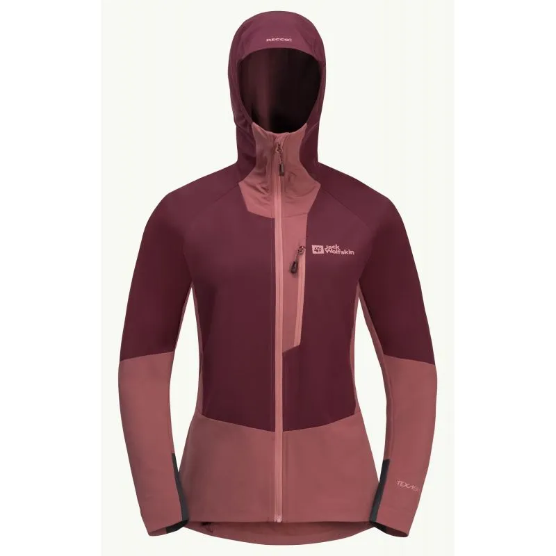 Giacca Softshell JACK WOLSKINS ALPSPITZE HOODY Donna (marrone scuro)