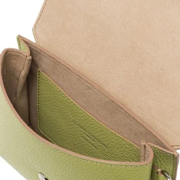  GIANNI CHIARINI Borsa tracolla Corallo in pelle Col. Verde