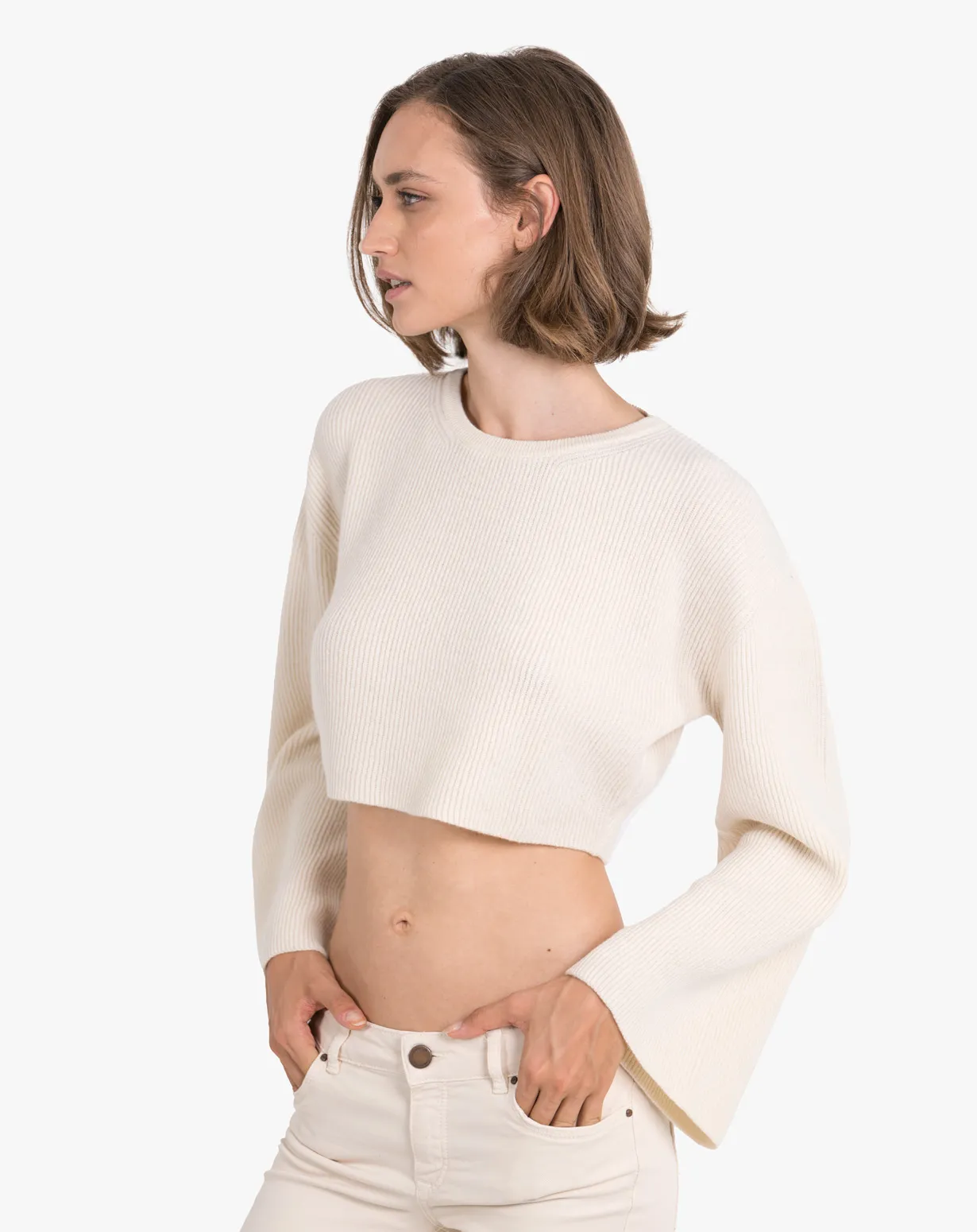Girocollo Cashmere Corto Manica Campana
