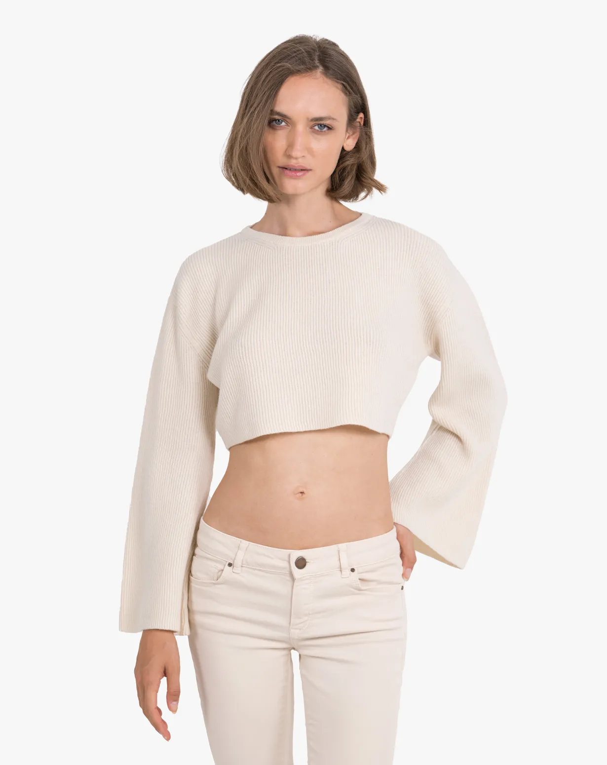 Girocollo Cashmere Corto Manica Campana