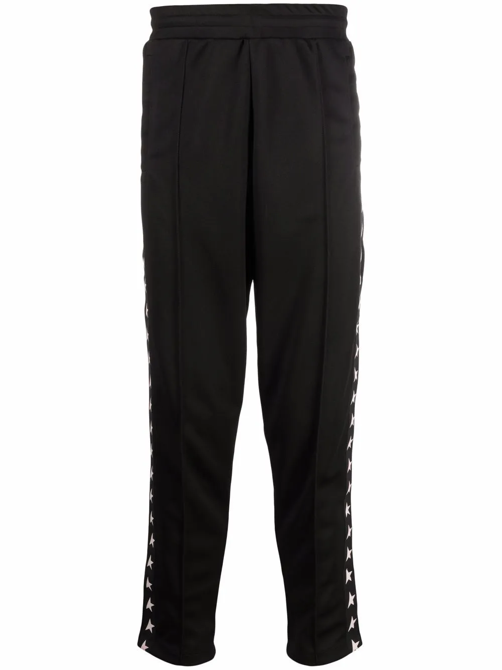 Golden Goose Pantalone Nero Uomo Bande Laterali Stelle