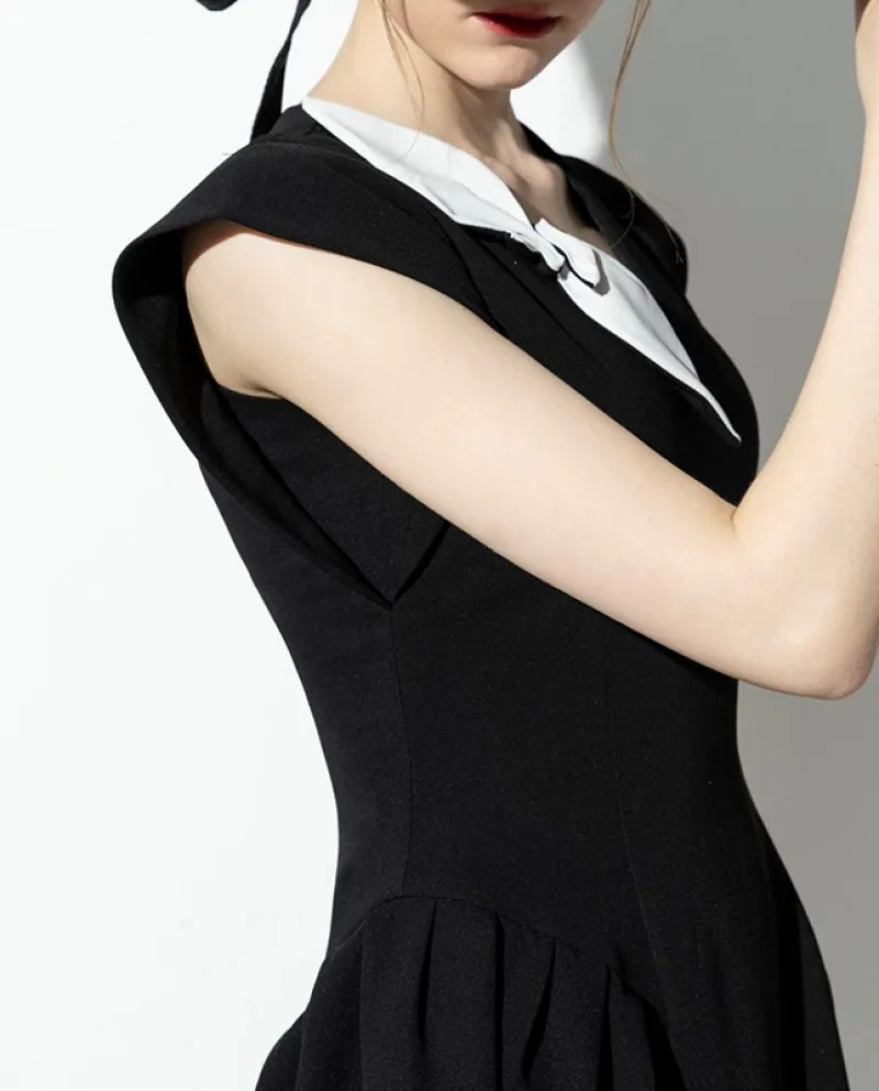 Gonna a trapezio con scollo a V con scollo a V e vestito sottile retrò femminile