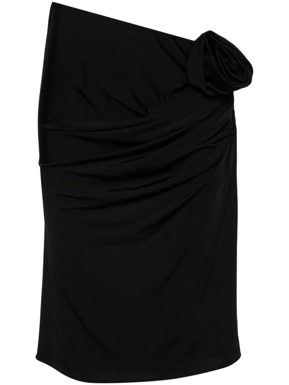 Gonna con applicazione a fiore in nero - donna
