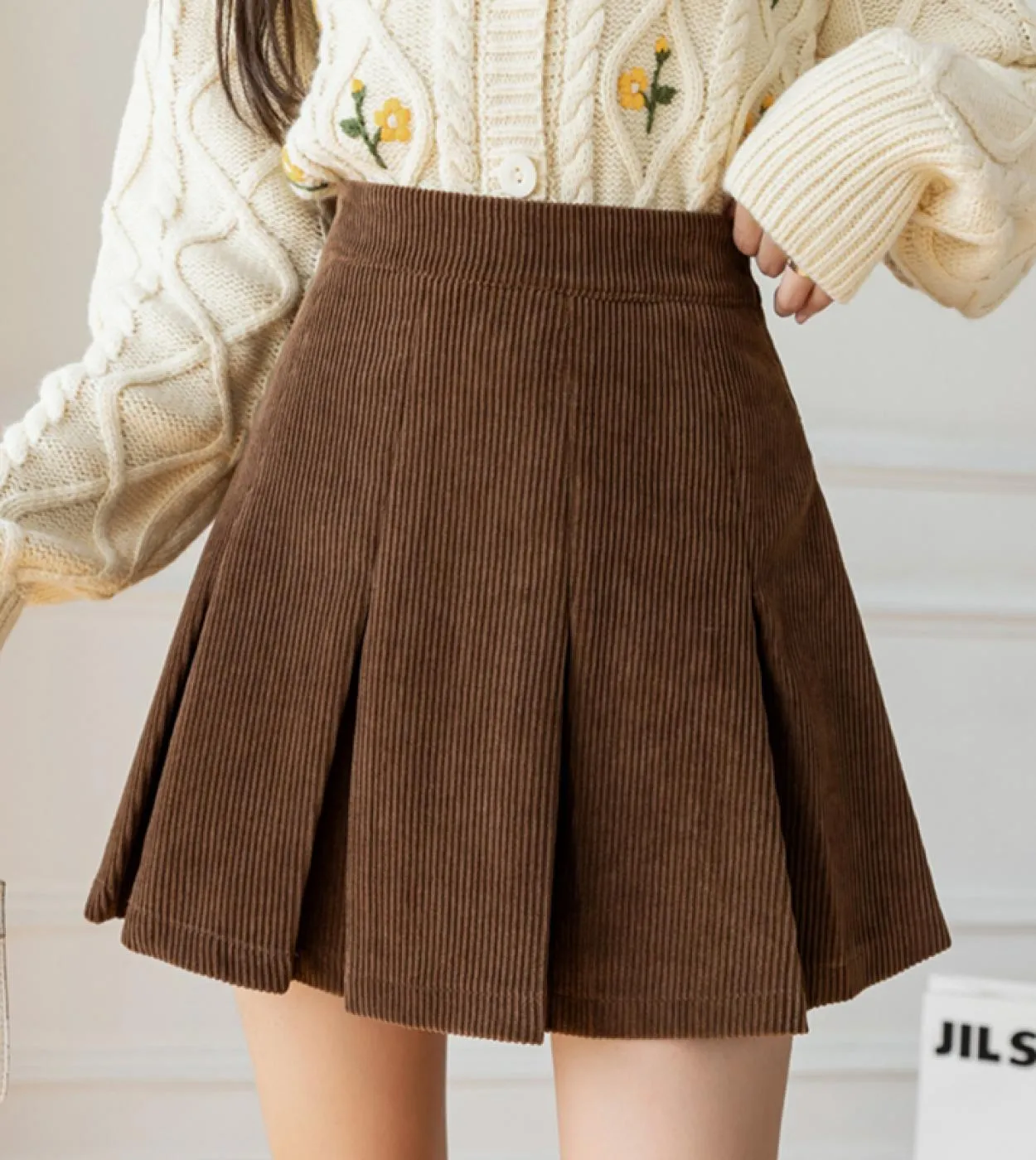 Gonne a pieghe a vita alta Gonna donna autunno inverno in velluto a coste Taglie forti Gonna pantaloncini vintage Ragazze Kawaii
