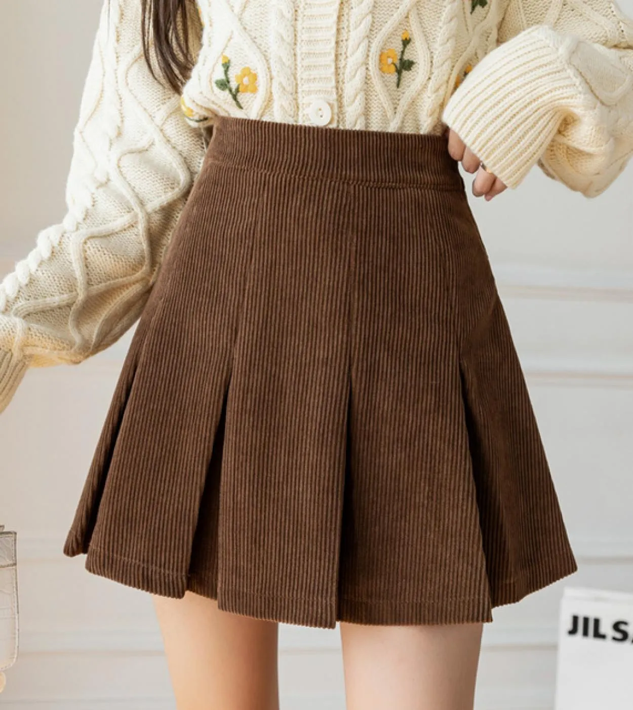 Gonne a pieghe a vita alta Gonna donna autunno inverno in velluto a coste Taglie forti Gonna pantaloncini vintage Ragazze Kawaii