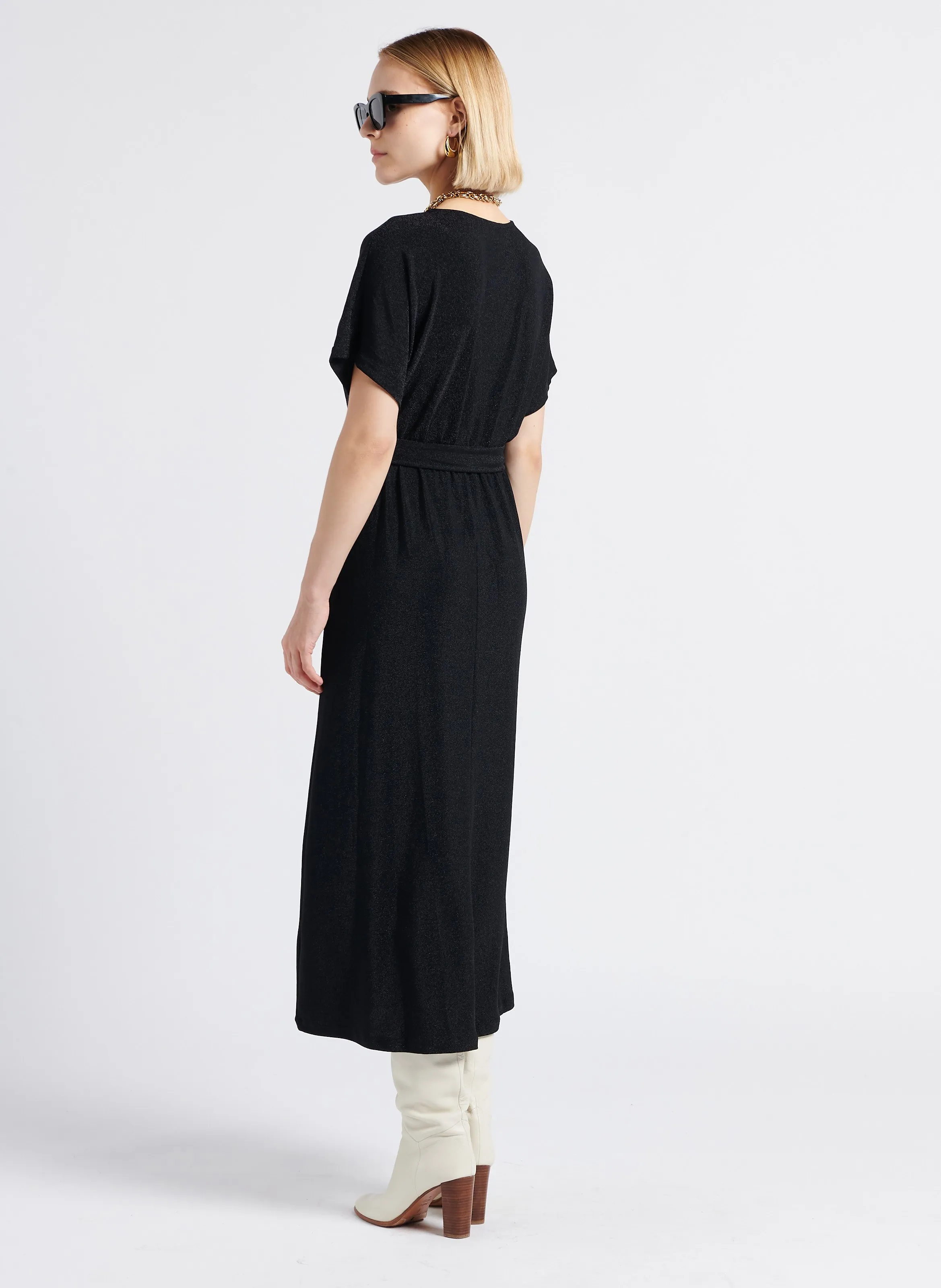  GRACE ET MILA   LIV - Abito lungo con scollo a V | Nero