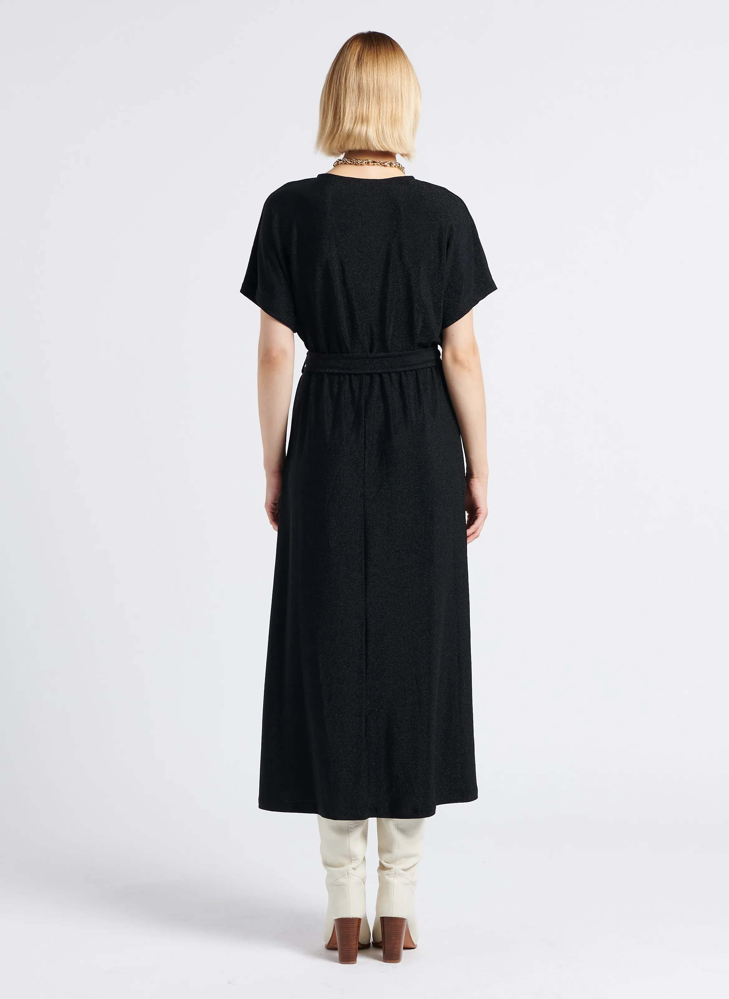  GRACE ET MILA   LIV - Abito lungo con scollo a V | Nero