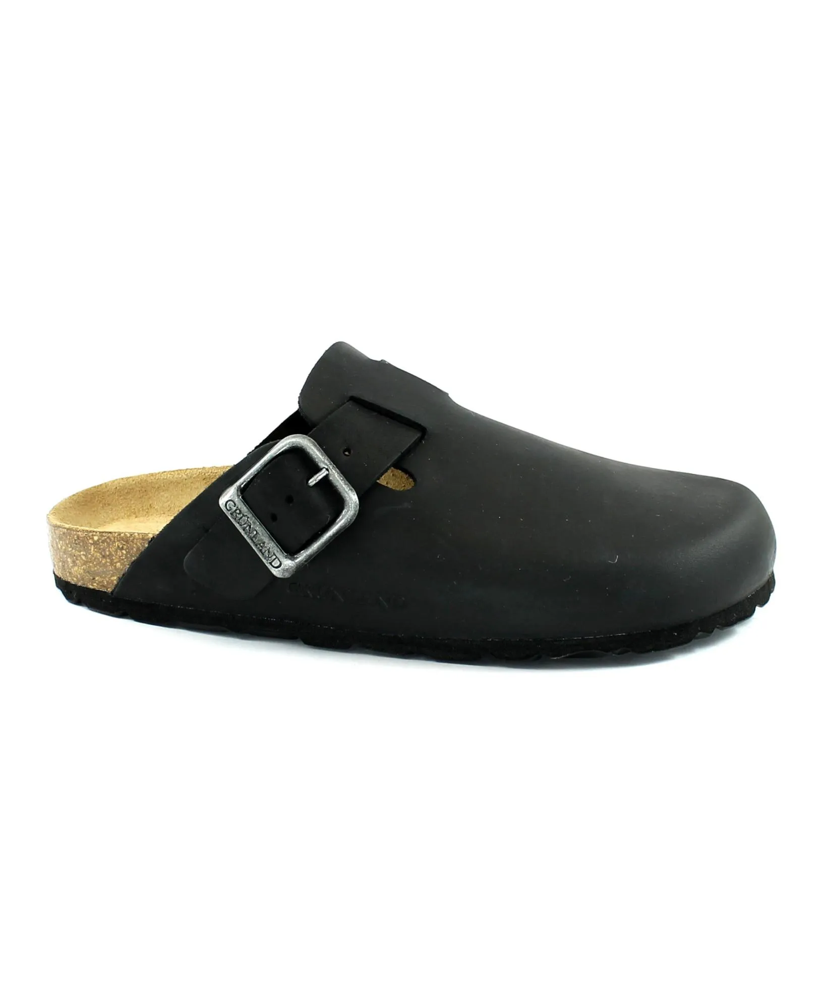 GRUNLAND SARA CB9967 nero ciabatte donna fibbia punta chiusa re-soft pelle
