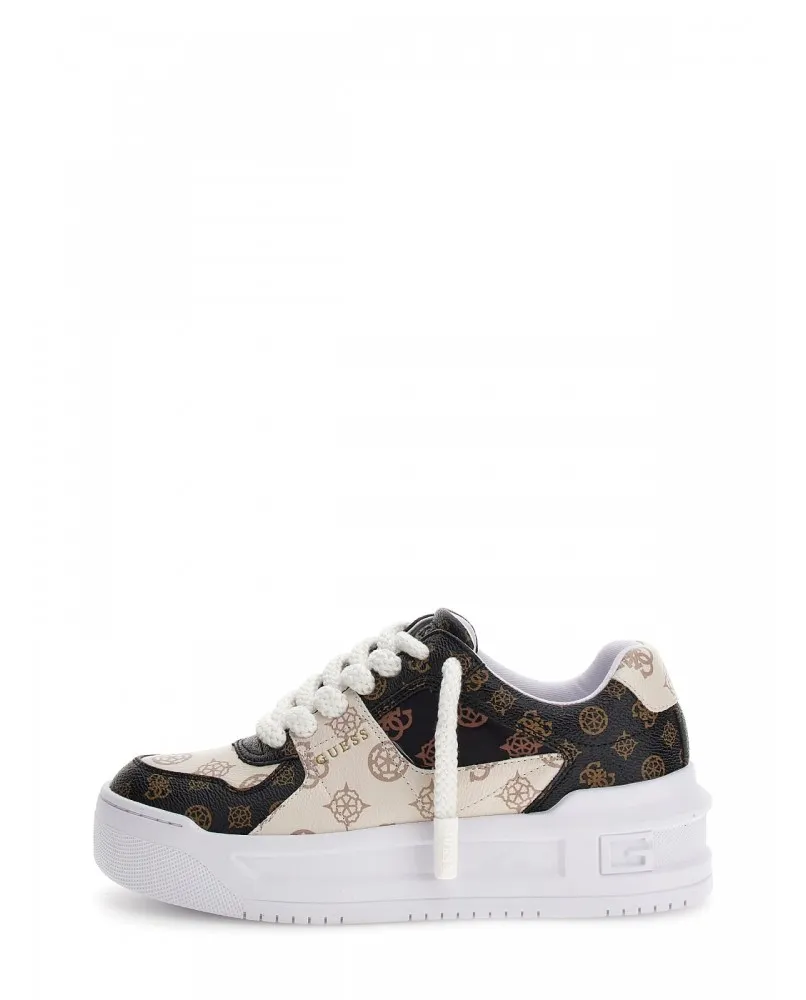 GUESS sneakers scarpe zeppa donna fashion pelle bianco