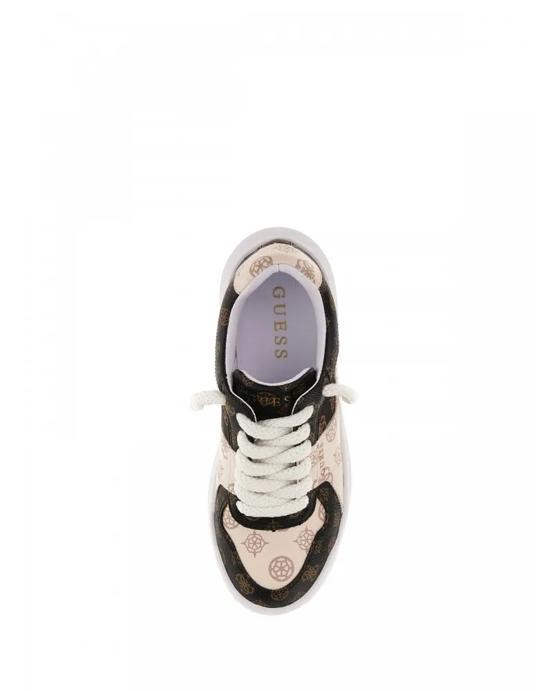 GUESS sneakers scarpe zeppa donna fashion pelle bianco