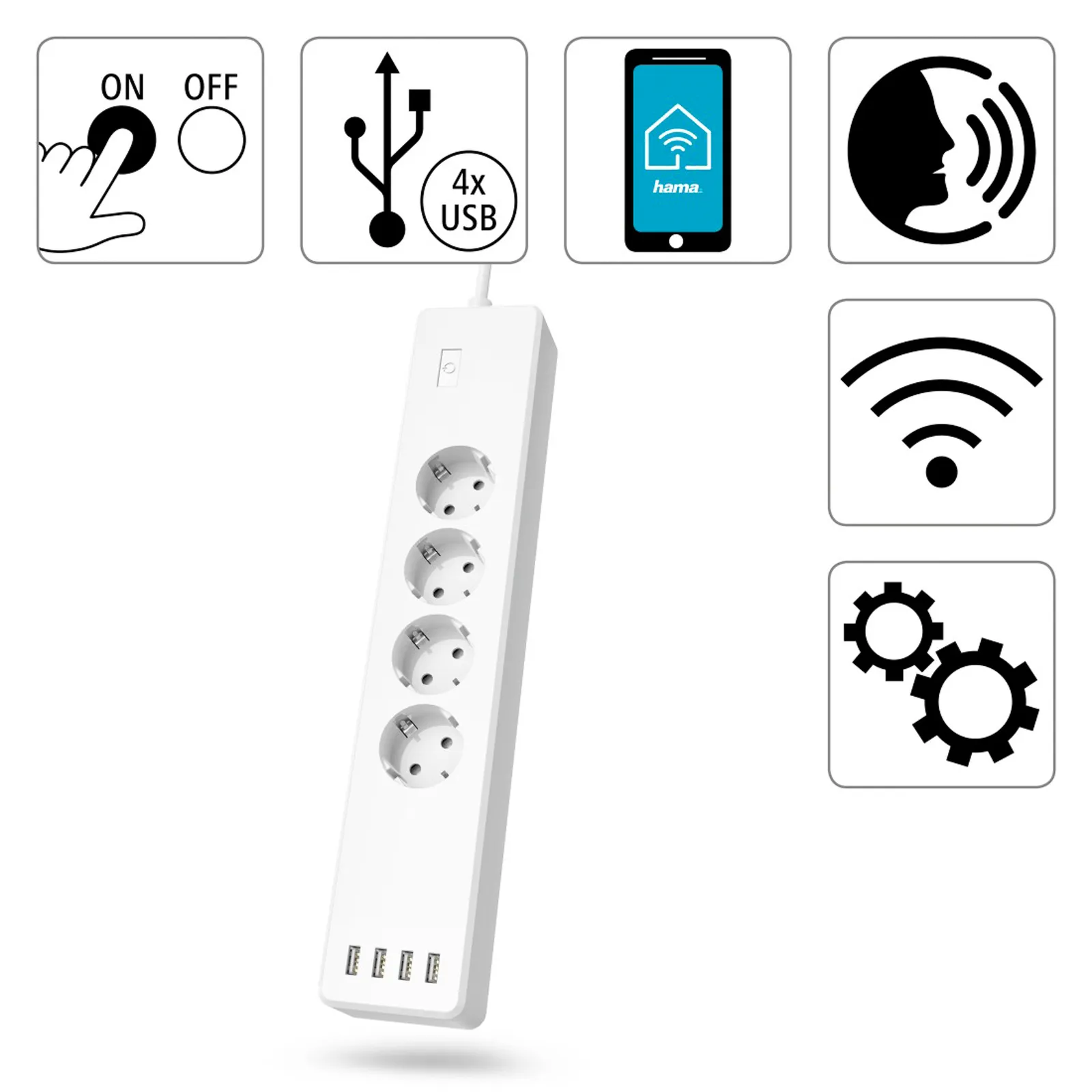 Hama presa WLAN quadrupla e 4x USB