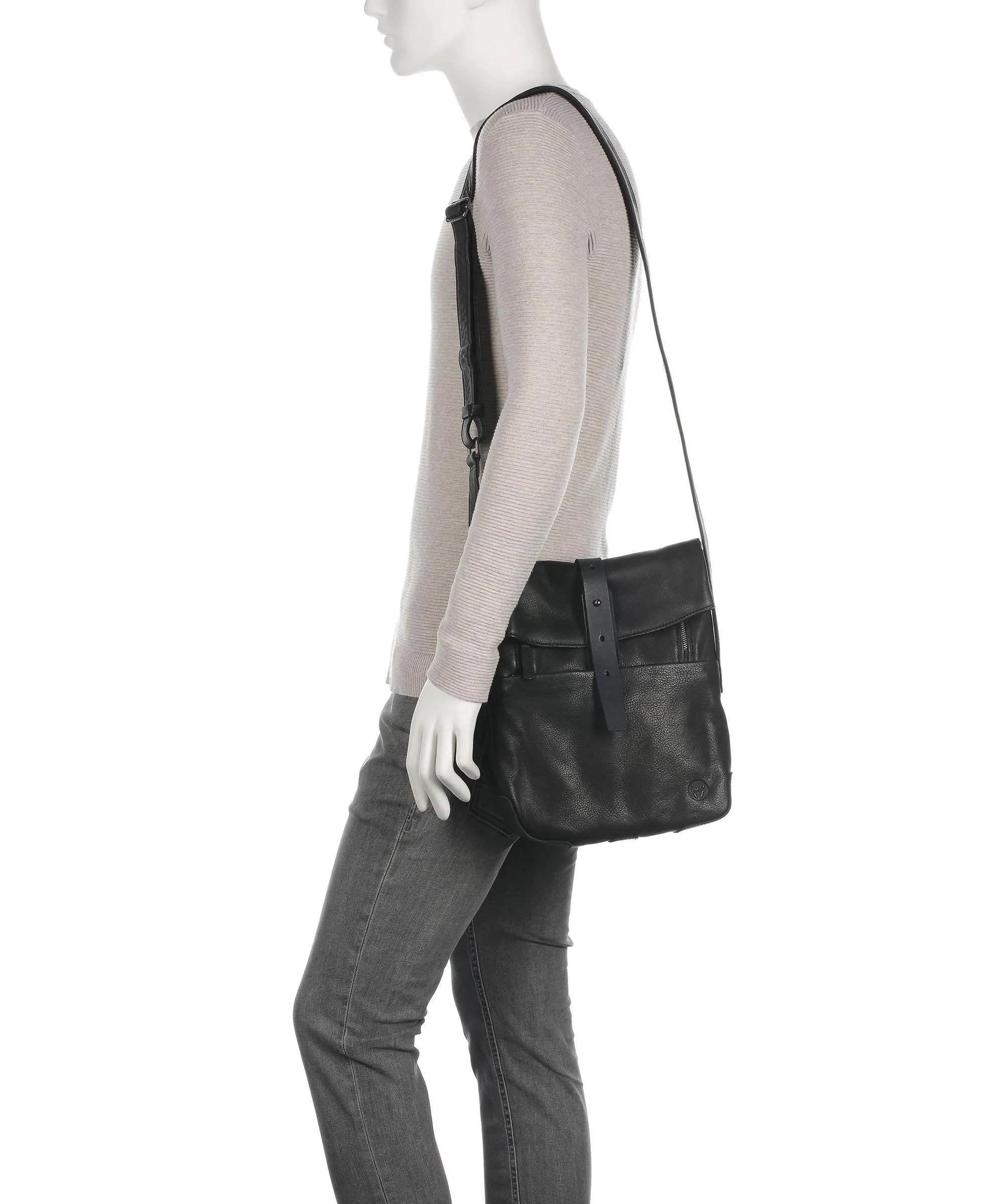  Harold's Mount Ivy Borsa a tracolla pelle a grana fine nero  