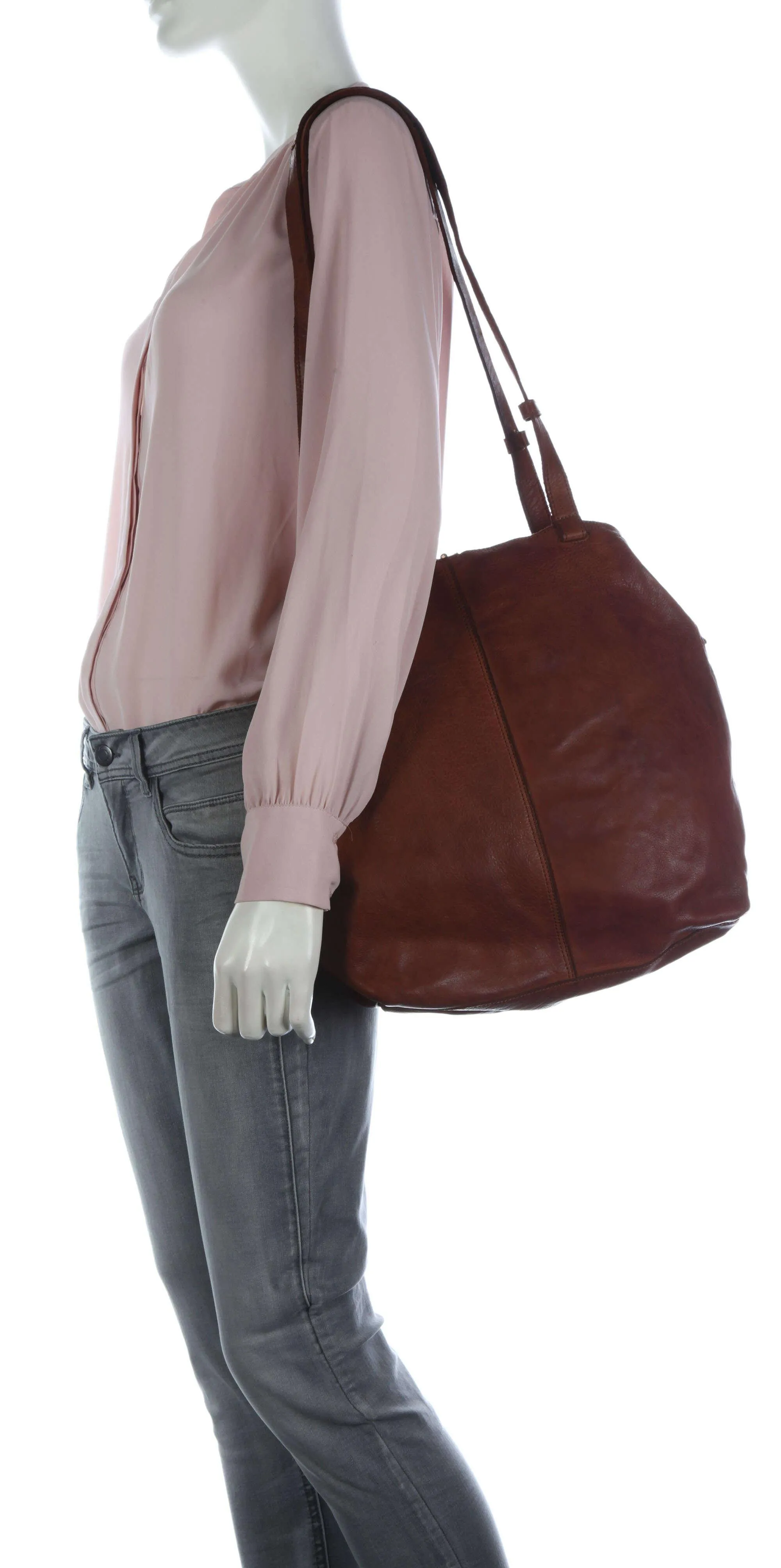  Harold's Submarine Borsa shopper pelle di vacchetta finemente grana cognac  