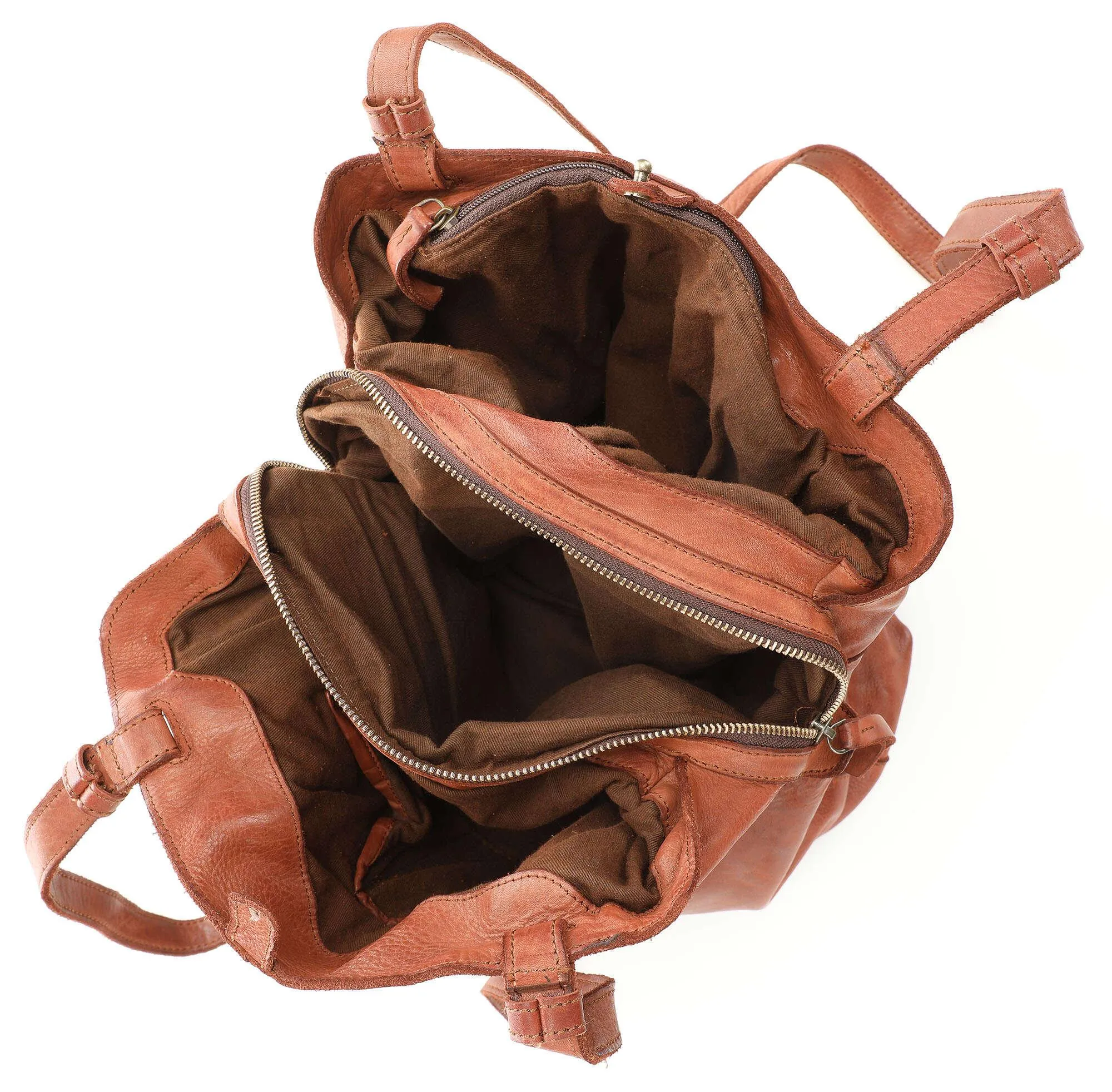  Harold's Submarine Borsa shopper pelle di vacchetta finemente grana cognac  