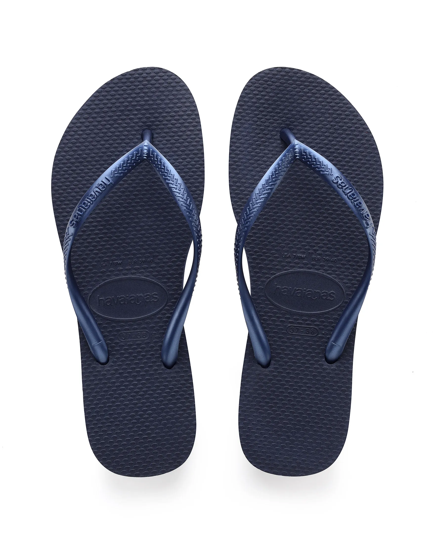 Havaianas Slim blu con fascette tono su tono con logo in rilievo
