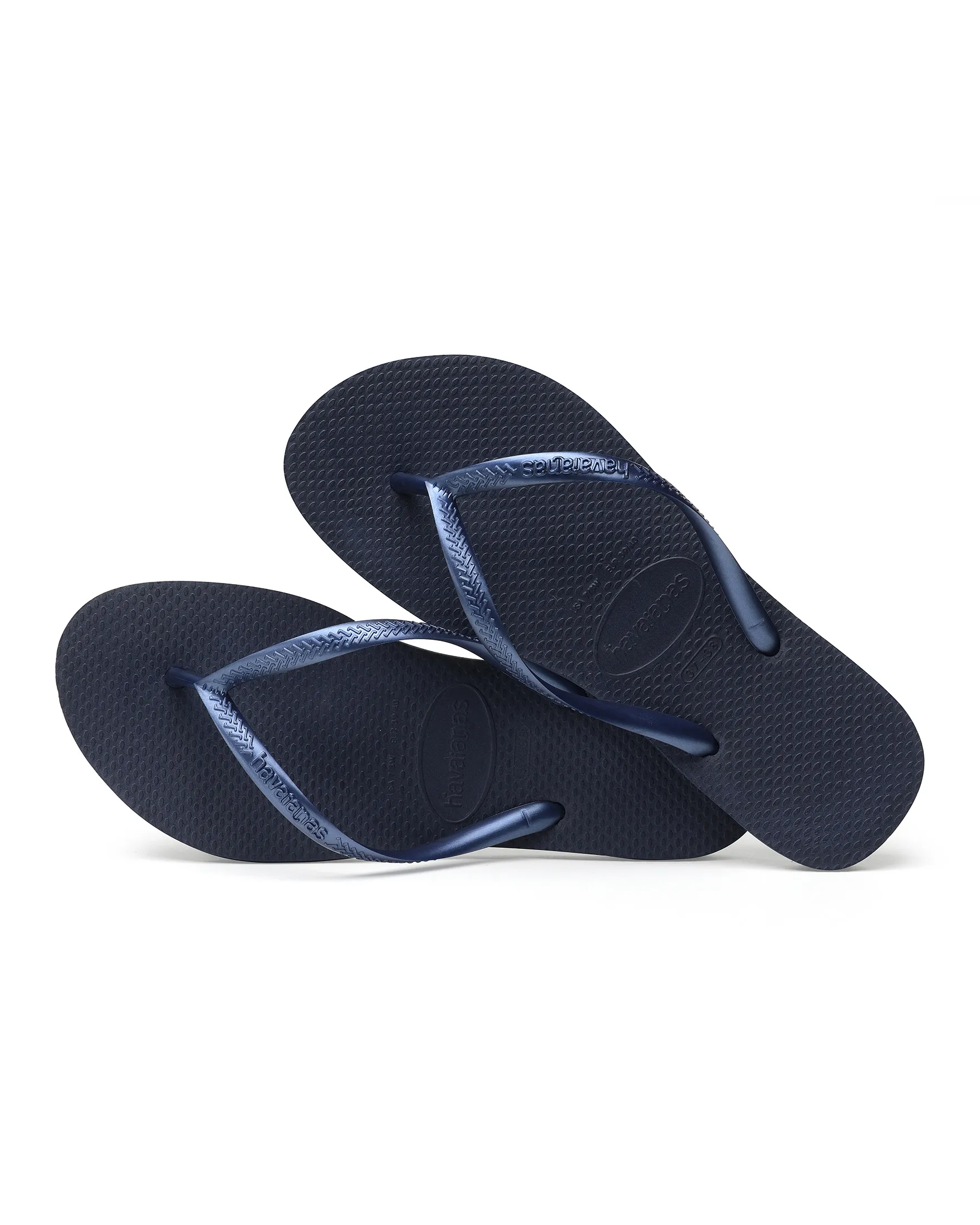 Havaianas Slim blu con fascette tono su tono con logo in rilievo