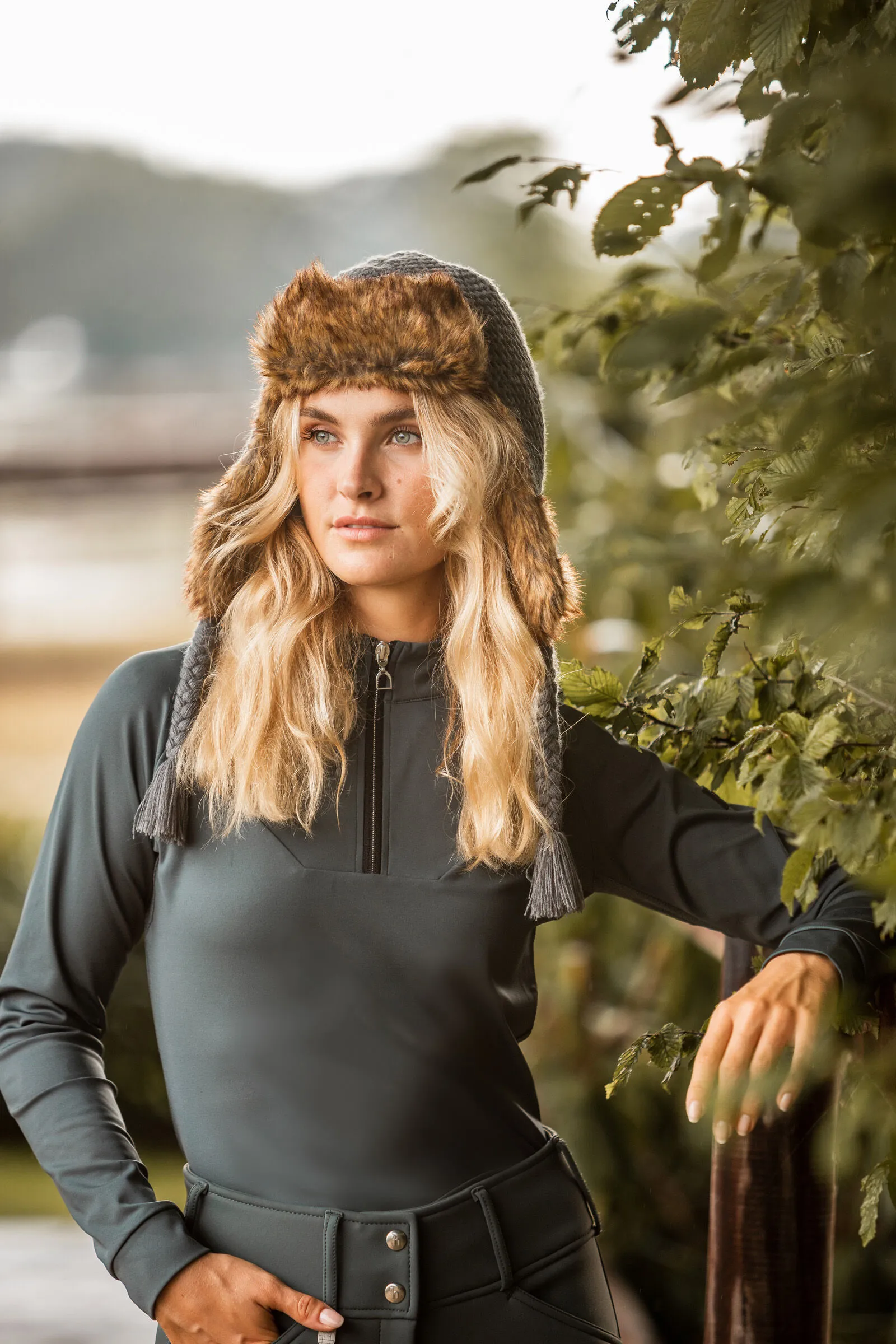 Horze Bea Trapper Cappello con pelliccia ecologica