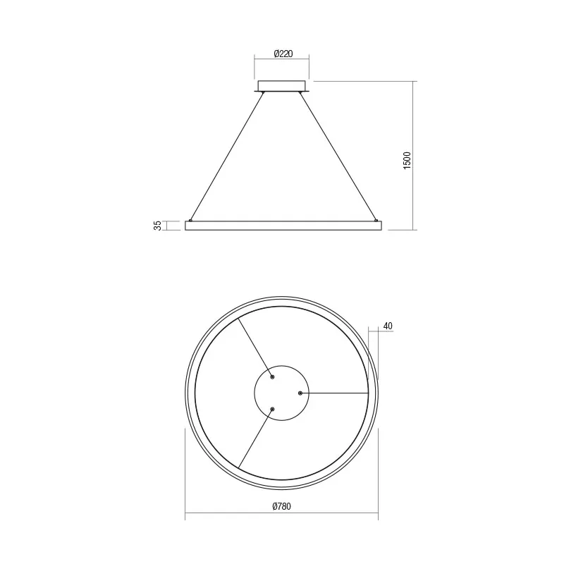 Iconic Ø 78 cm lampada a sospensione Led 60W 3000K