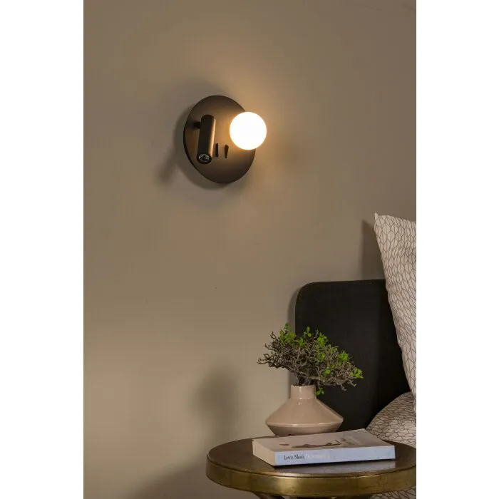 Illuminazione Lucide MATIZ Applique LED Nero, 1-Luce
