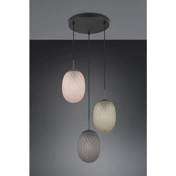 Illuminazione Trio Leuchten Facette Lampada a sospensione Nero, 3-Luci