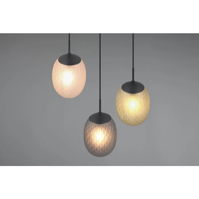 Illuminazione Trio Leuchten Facette Lampada a sospensione Nero, 3-Luci