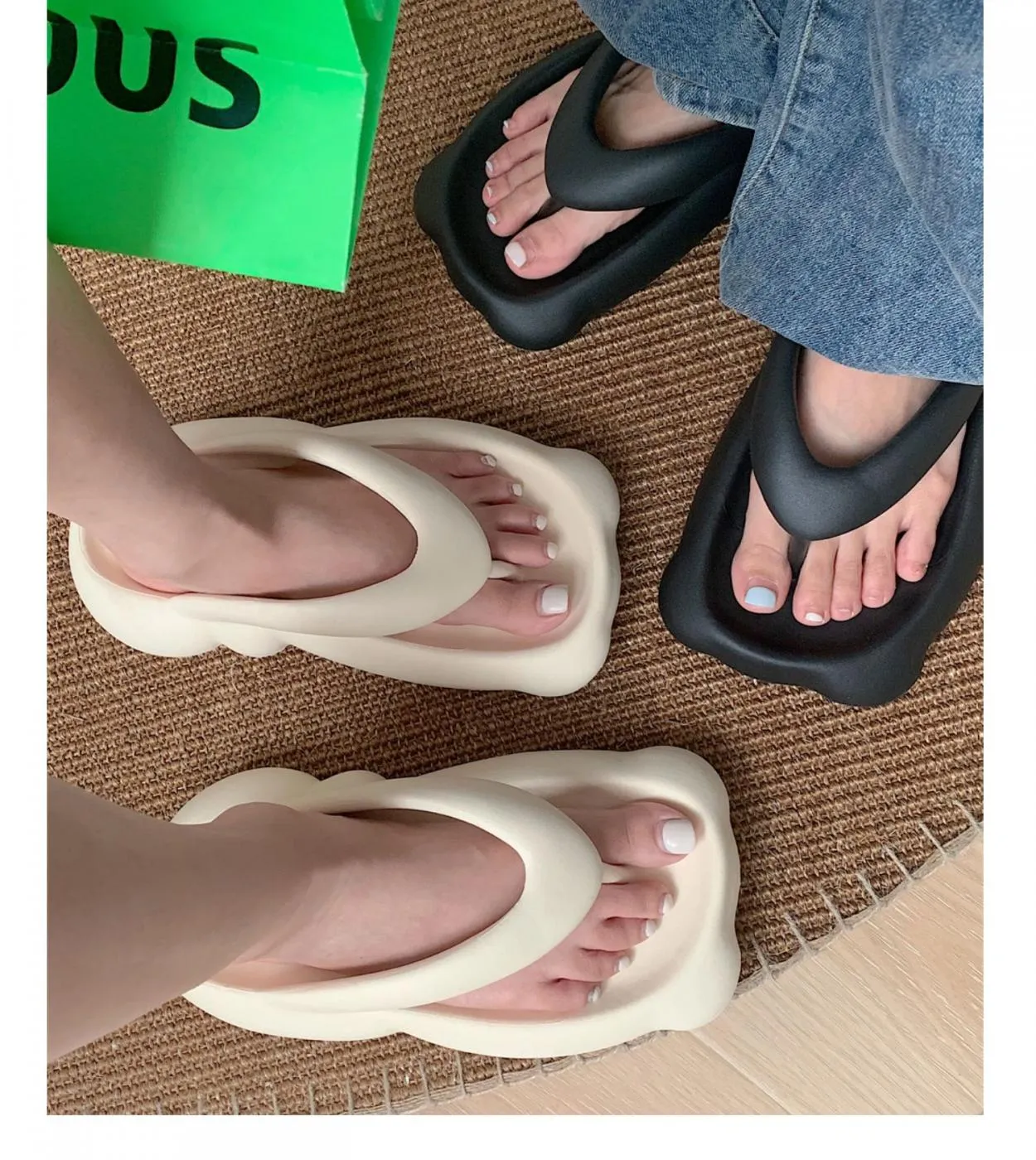 Infradito da spiaggia da donna Scarpe con plateau estive da donna Morbida suola spessa in Eva Lady Fashion Slides Pantofole da s