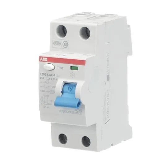 Interruttore Differenziale Puro A Anti-Perturbazione 2P 25A 30 mA - ABB F202 A-25/0.03 AP-R