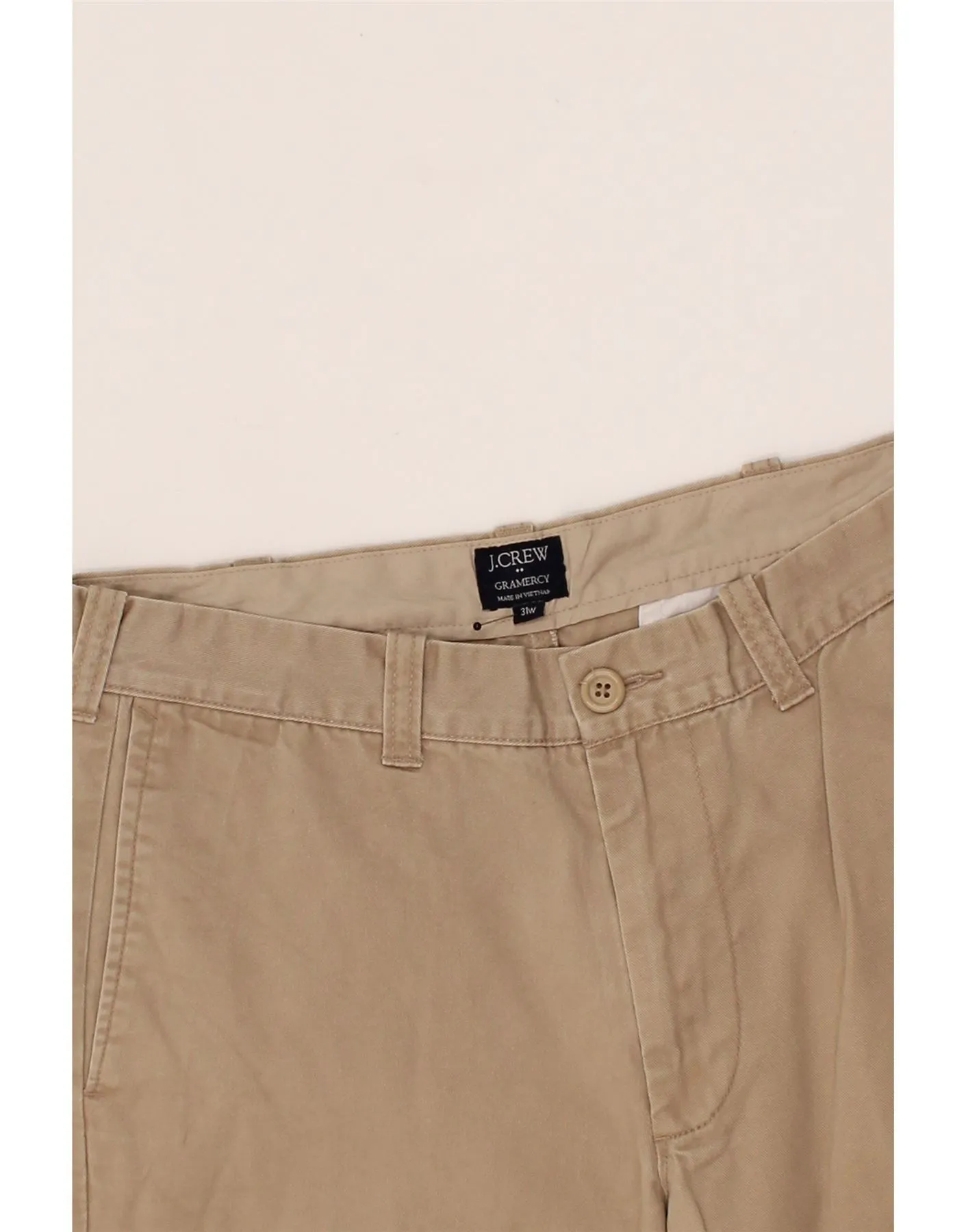 J. CREW Mens Gramercy Chino Shorts W31 Medium Beige Cotton