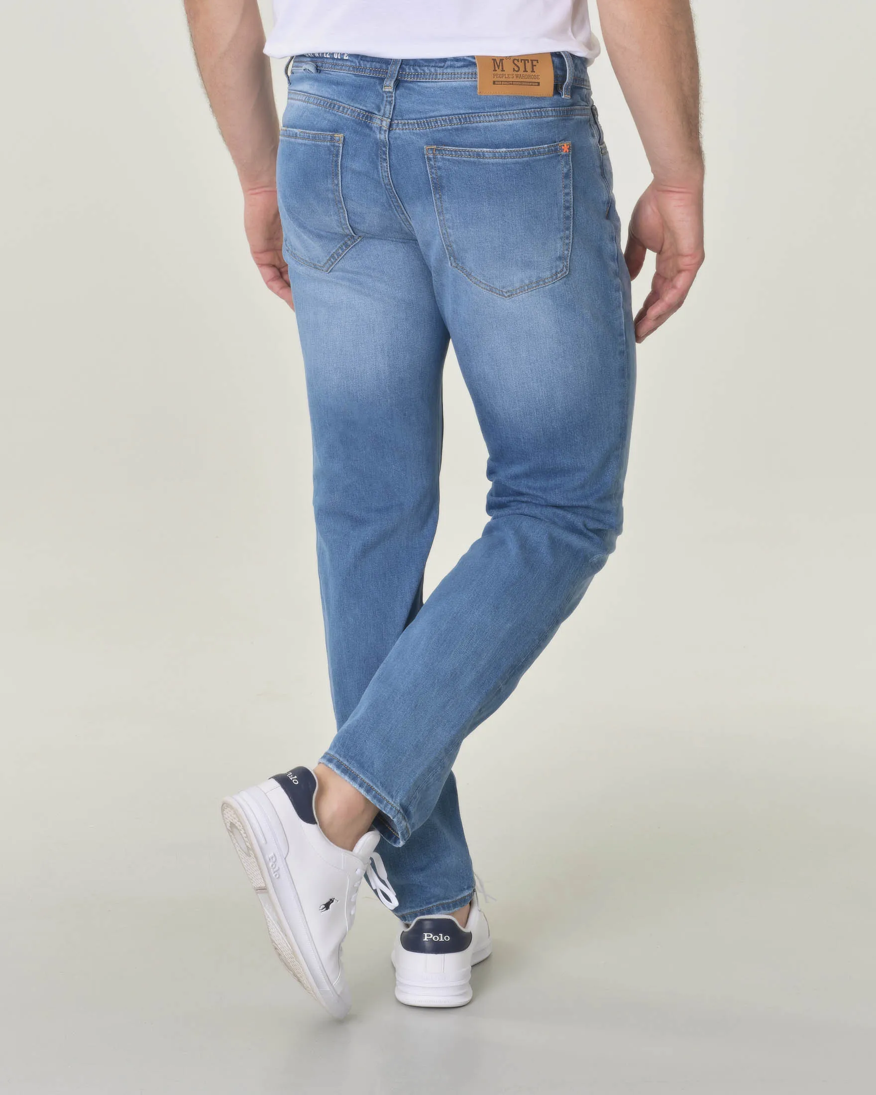 Jeans lavaggio chiaro super stone washed in cotone stretch