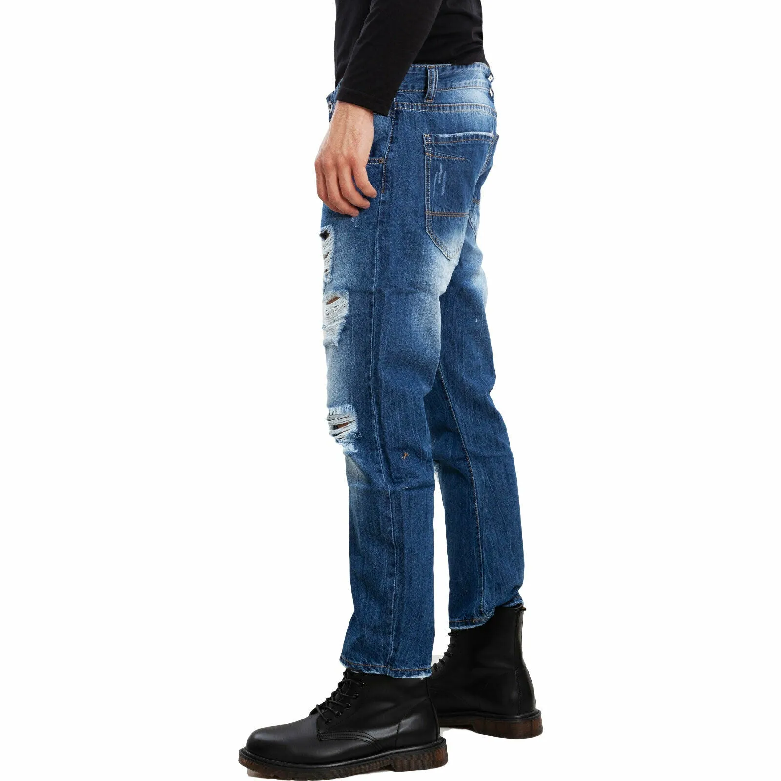 Jeans uomo pantaloni ripped F355