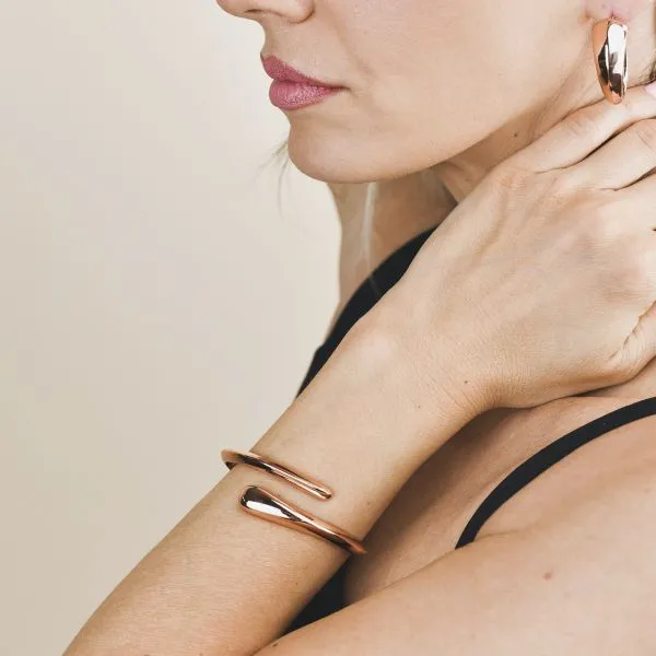 KBR029RS Bracciale contrarié color oro rosa a goccia    