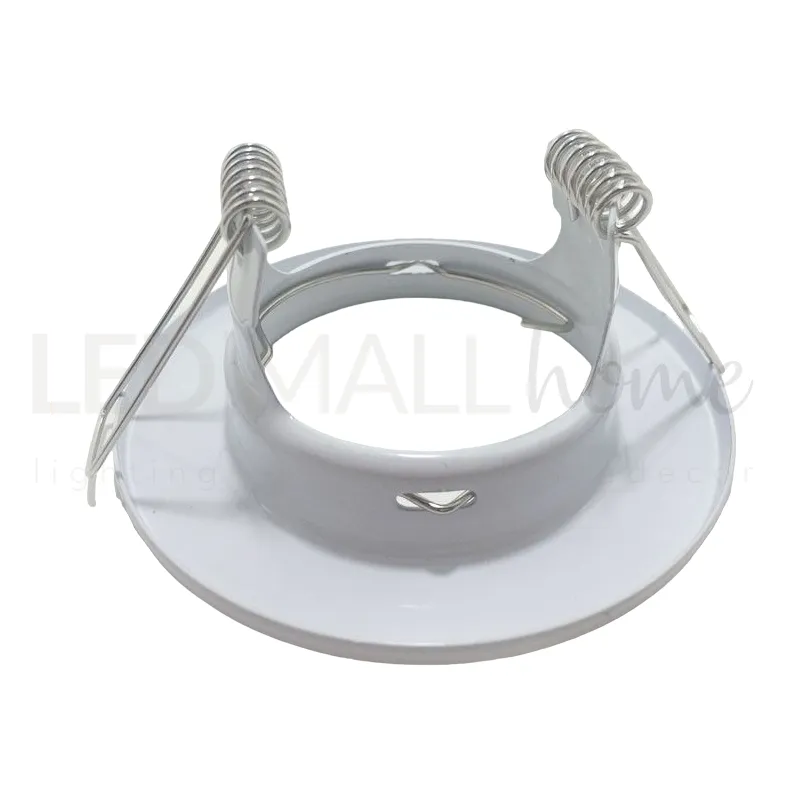 kit 2pz Portafaretto da Incasso Rotondo Bianco Per GU10 MR16 per faretti led da incasso cartongesso