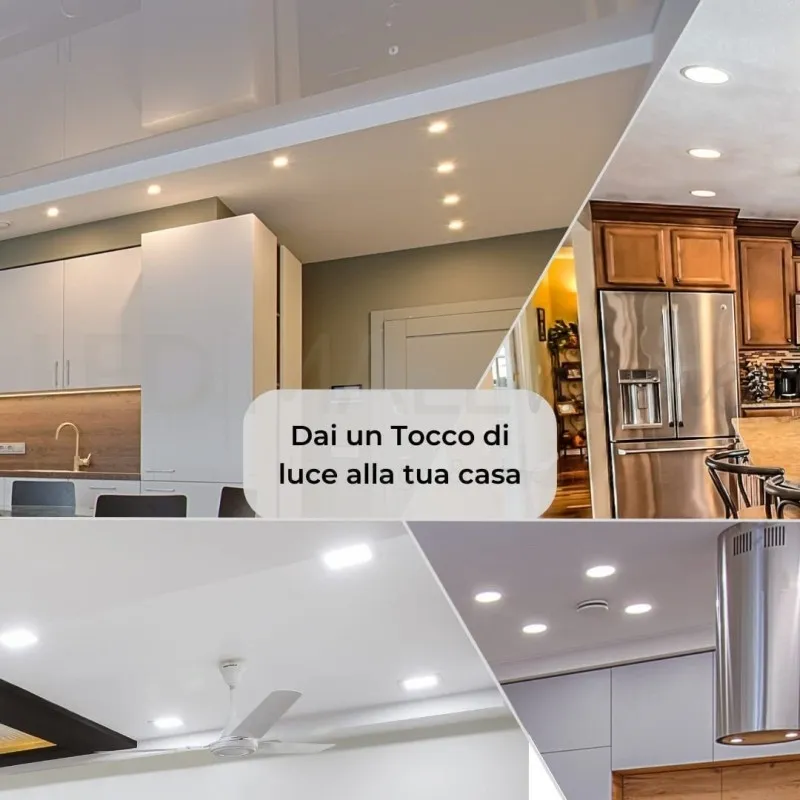 kit 2pz Portafaretto da Incasso Rotondo Bianco Per GU10 MR16 per faretti led da incasso cartongesso