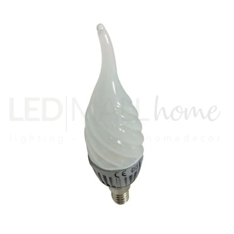 kit 6pz lampadina candela soffio di vento led 5w e14 bianco freddo 6500k