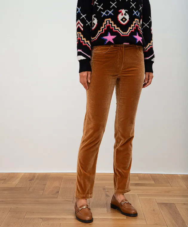 Kiton Pantaloni di velluto marrone D47106K05P55