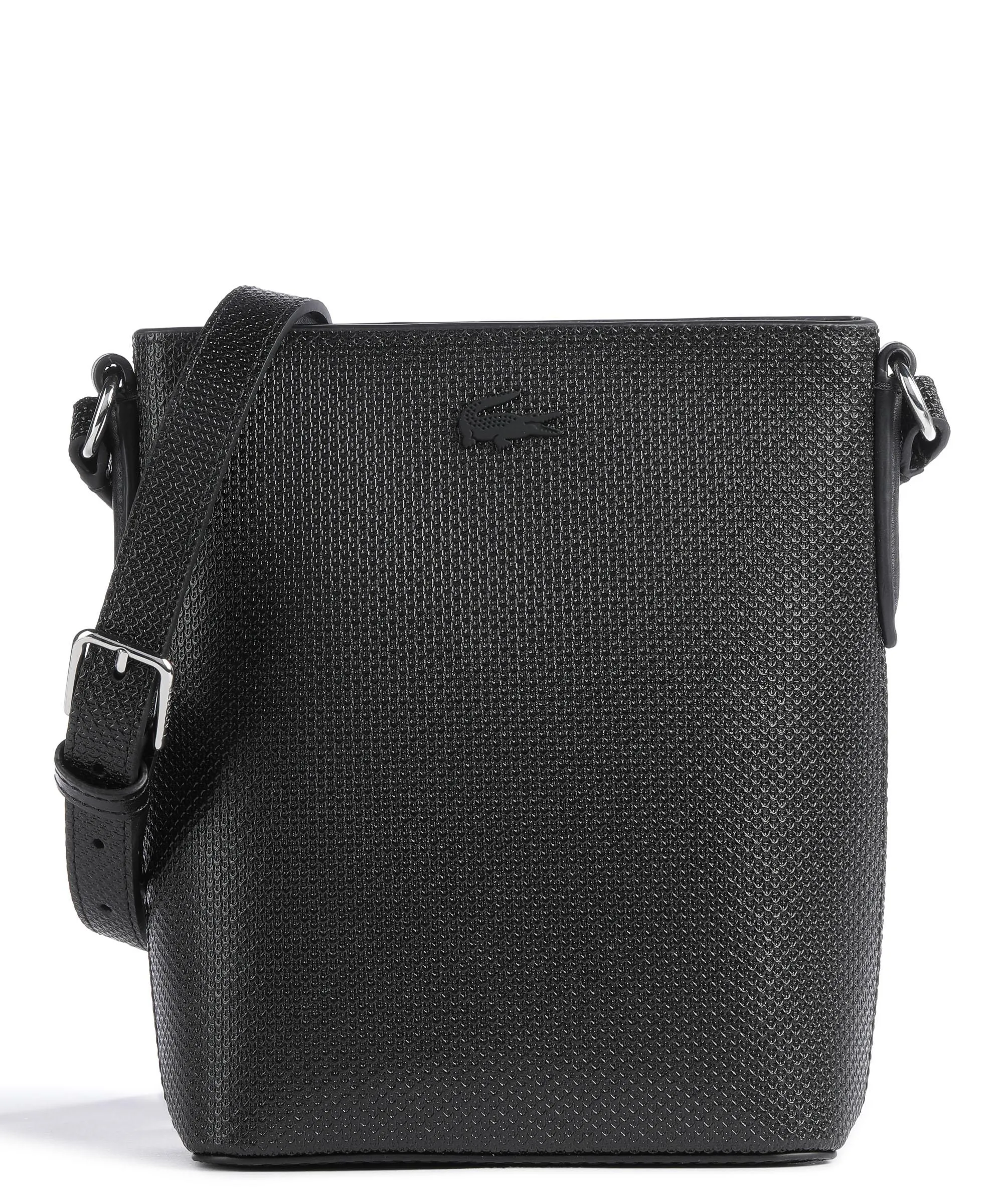  Lacoste Chantaco Borsa a tracolla pelle di vacchetta grana nero  